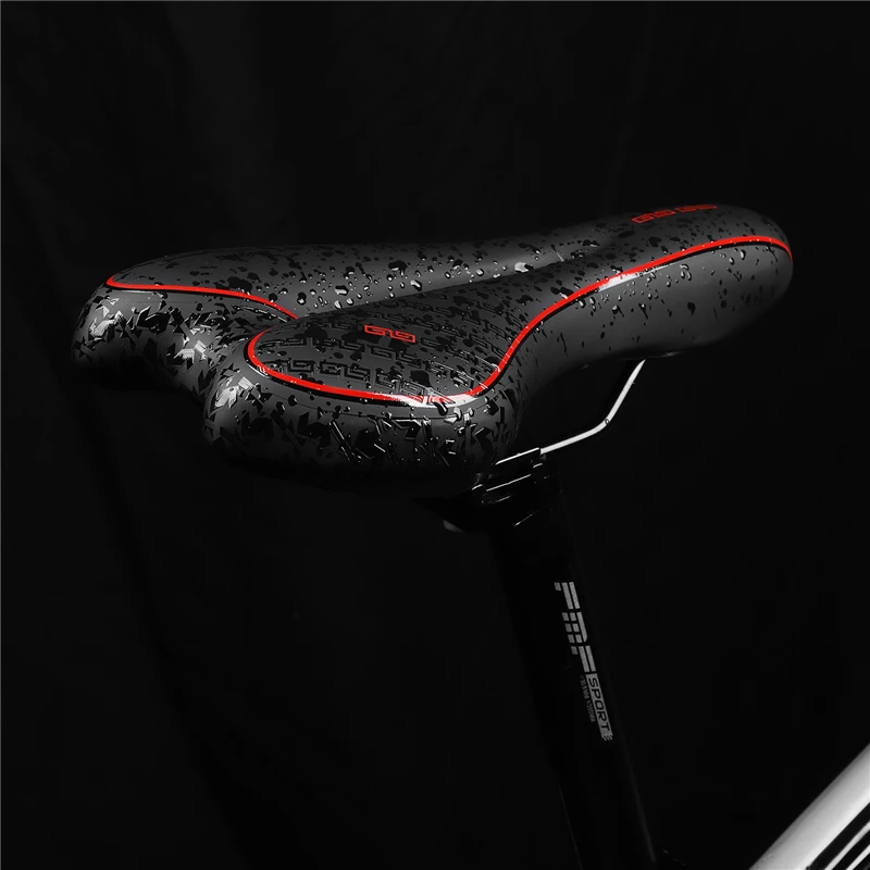 WEST BIKING PU Leather Bike Saddle Shockproof Waterproof Soft Cycling Seat Hollow Comfortable Mountain MTB Road Bicycle Saddle