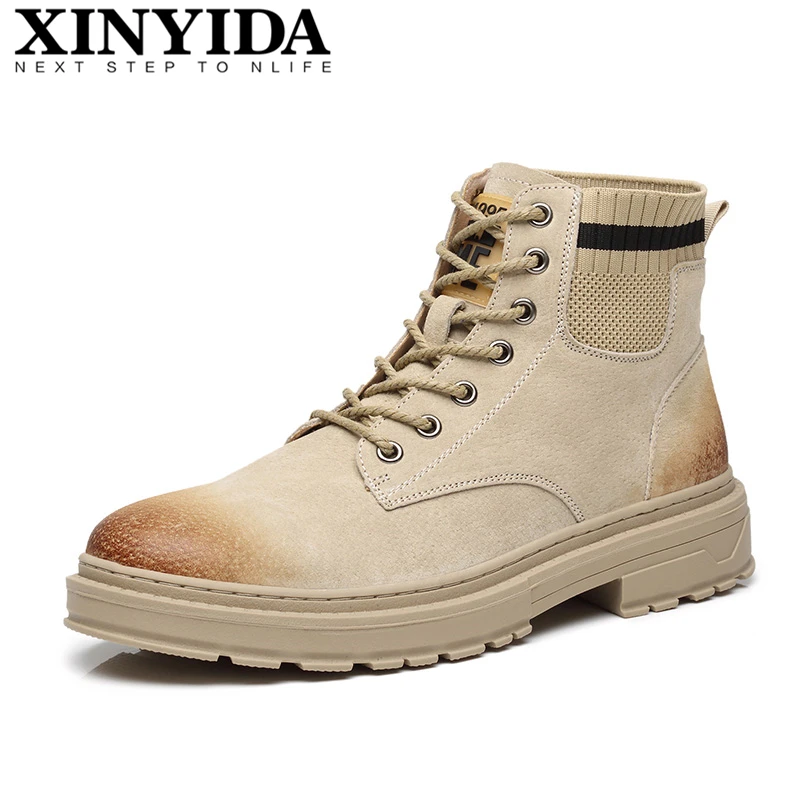 

2019 Autumn Winter New Arrival Men Desert Boots Lace Up Breathable Casual Men Ankle Boots Fashion Men Work Boots Size 38-44