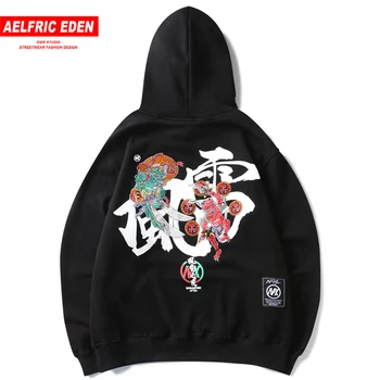 

Aelfric Eden Hip Hop Embroidered Thunder Wind Mens Hooded Sweatshirts Winter Harajuku Casual Cotton Pullover Streetwear Hoodies