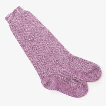 

Knee-highs (half-sleeves) for women, woolen, lilac color