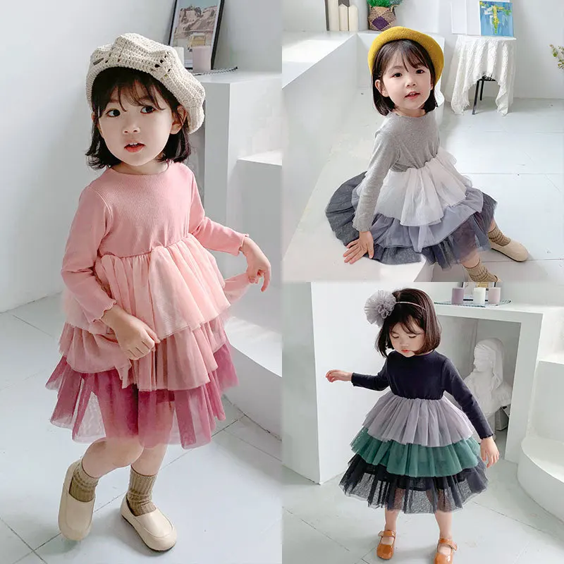 

Young Leisurely Childrenswear Girls Dress 2019 Spring And Autumn Mesh Skirt Children chao yang Gas Princess Skirt Baby Fashion C