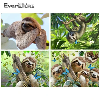 

EverShine Diamond Painting Full Square Animals Sloth Cross Stitch Diamond Art Mosaic Sale Bead Picture Kits Gift Home Decor