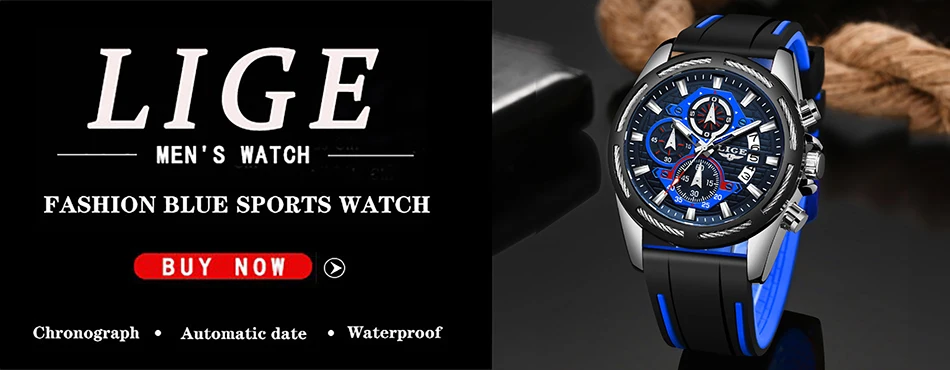 Relogio Masculino LIGE, модные мужские часы, топ класса люкс, брендовые уникальные спортивные часы, мужские кварцевые часы с датой, водонепроницаемые наручные часы