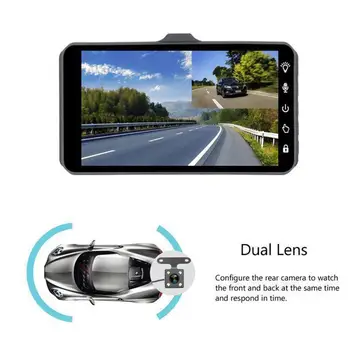 

Bt100 Dual Lens Car Dvr New 4.0 Inch Ips Touch Screen Driving Recorder Full Hd 1080P Car Dvr Camera