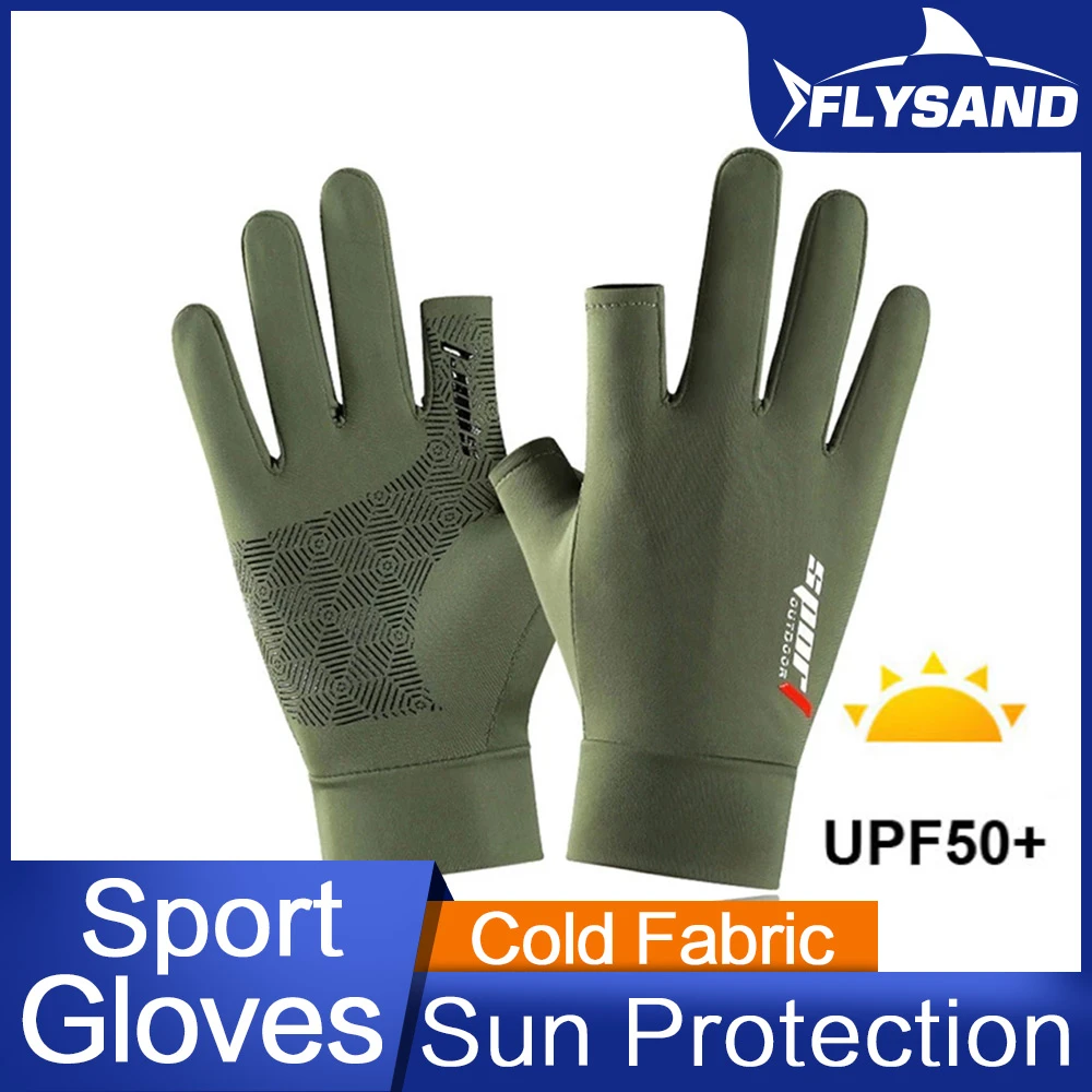 Flysand Antiuv Men Women Fishing Gloves Sunscreen Antiskid Spring