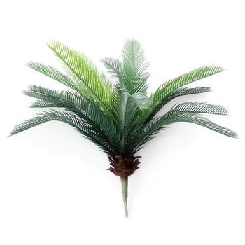 

Tropical Palm Tree Artificial Flowers Plastic Fake Plant Bouquet for Jungle Party Apartment Decorations Faux Foliage
