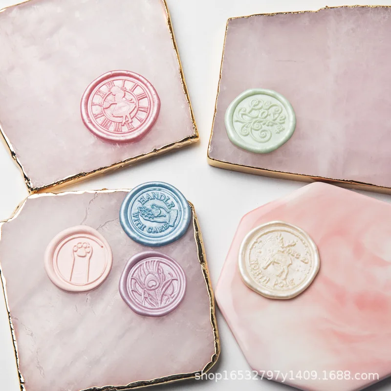 Crystal stone Sealing Wax Backing Board stamp seal making DIY scrapbook greeting card wax seal marble sealing wax pad