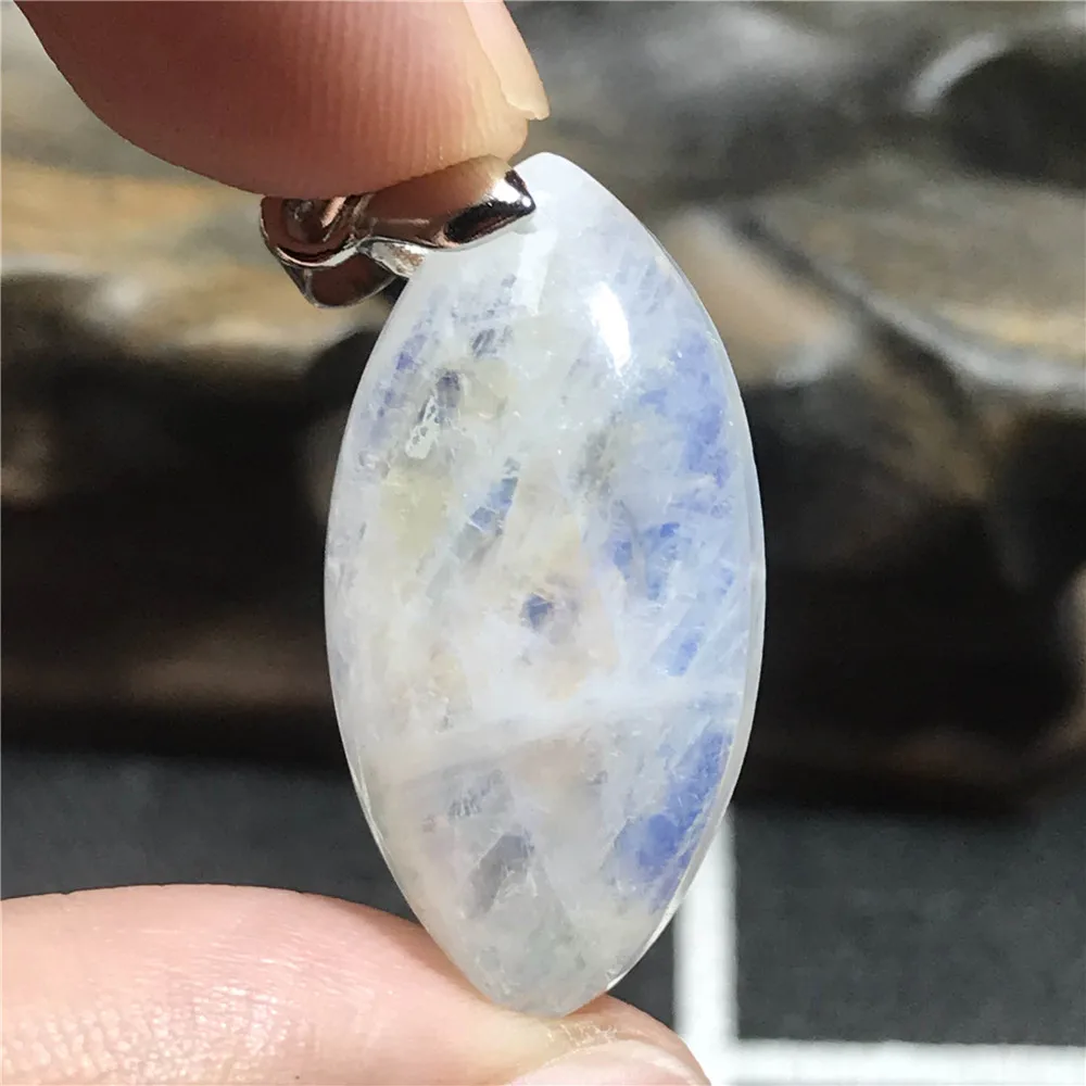 

Natural Moonstone Blue Light Pendant For Woman Love Gift 26x13x7mm Horse Eye Beads Fashion Crystal Luxury Necklace Pendant AAAAA