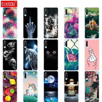 

for huawei y9s phone case on huawei y9 S back cover bumper etui coque silicone tpu soft full protection shockproof Cat flower