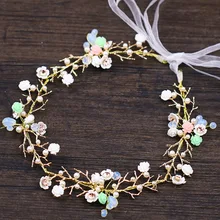 Цвет с украшением в виде цветов Свадебная лента для волос набор булочек аксессуар для невесты Корейский стиль ювелирных изделий разноцветные резинки для волос Головные уборы