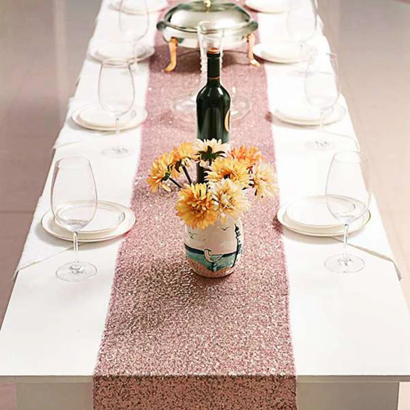 Комплект украшений для вечеринки из розового золота, 6 шт., 2 шт., на 108 дюймовые блестящие скатерти с пайетками и 4 шт. металлическая бахрома из фольги, занавески