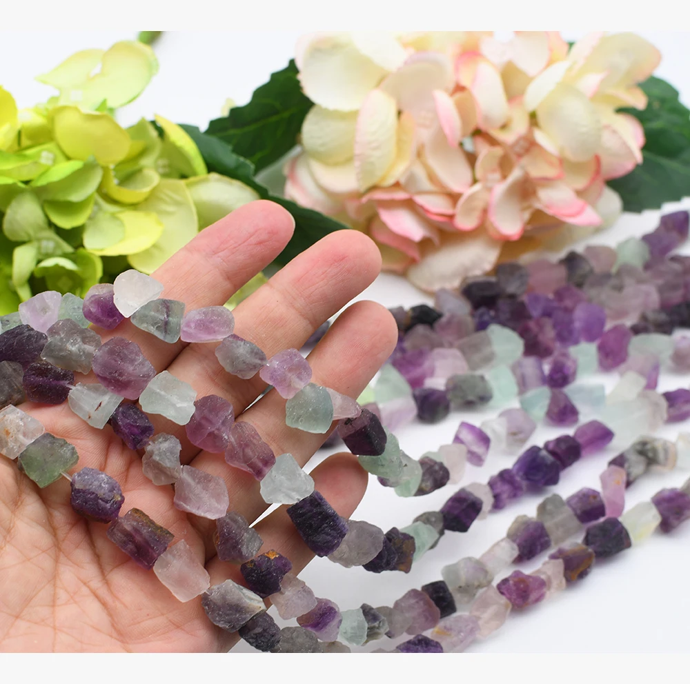 9-11x13-15mm Natural Colotful Fluorite Loose Spacer Beads Stone Beads For DIY Necklace Jewelry Making 15