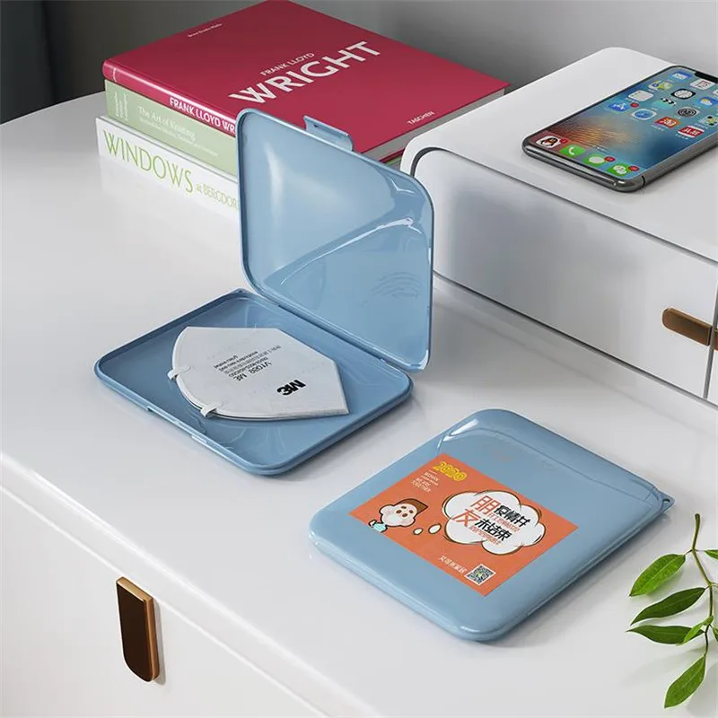 

PP Mask Storage Box Mask Holder Portable Dust-Proof Antibacterial Moisture-Proof Mask Box Available Bins Simple Organization