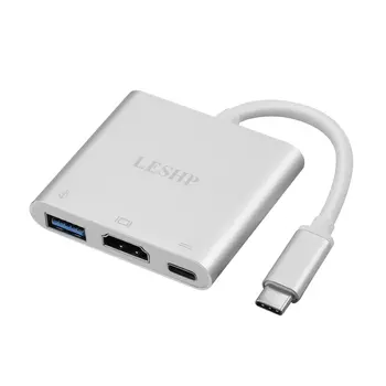 

USB 3.1 Type C to USB 3.0,4K HDMI,USB-C Digital AV Multiport Adaptor for Macbook 12" Google Chromebook Pixel Pavilion x2
