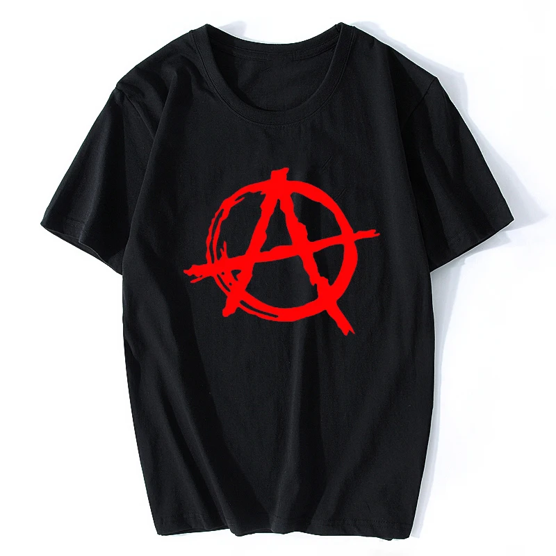 

Anarchy Symbol T Shirt - Punk Rock T Shirt Bedlam Evil Anarchist War Rocker Cotton Cool Hip Hop O Neck Men T Shirt