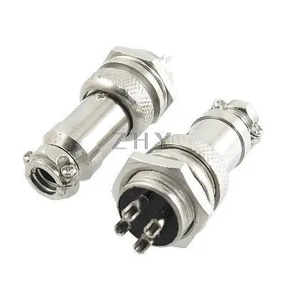 

2 Pcs Aluminum Alloy Aviation Connector Plug 16mm 4P 4 Pin 5A 200V AC