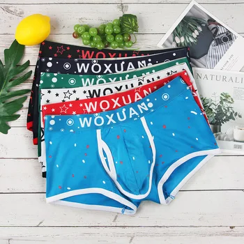 

Men's Underwear Boxer Shorts High Quality Men Panties Cotton Stars Dots Printed Fashion Male Underpants