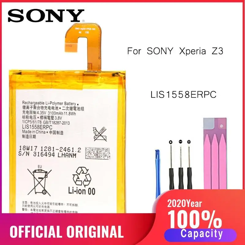Оригинальный Сменный аккумулятор для SONY Xperia Z3 L55T L55U D6653 D6633 LIS1558ERPC оригинальный