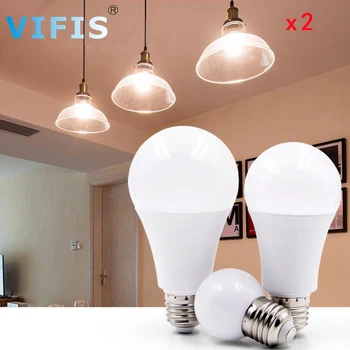 

2PCS E27 E14 LED Wall Lamp Light Bulbs 220V 3W 6W 9W 12 W 15W 18W 24W LED Bulb High Brightness Lampada For Home Warm Cold White