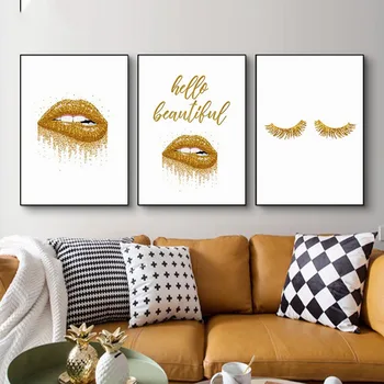 

HD Printed Canvas Paintings Eyelash Lips Home Decoration Wall Artwork Modular Pictures Modern Classic Posters Bedroom Framework