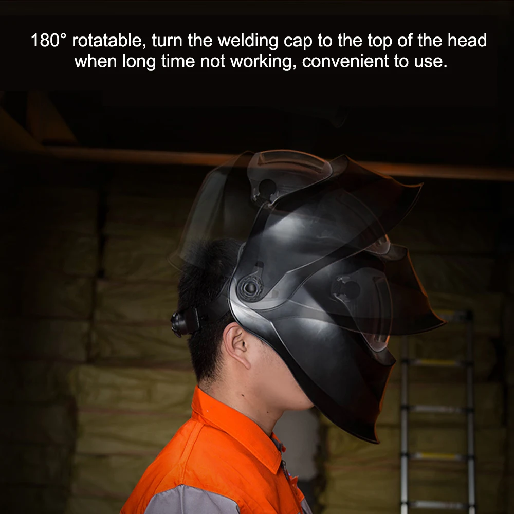 

Solar Power Auto Darkening Welding Mask/Helmet/welder Cap Wide Shade Range 9-13 Headband Adjustable Face Protective