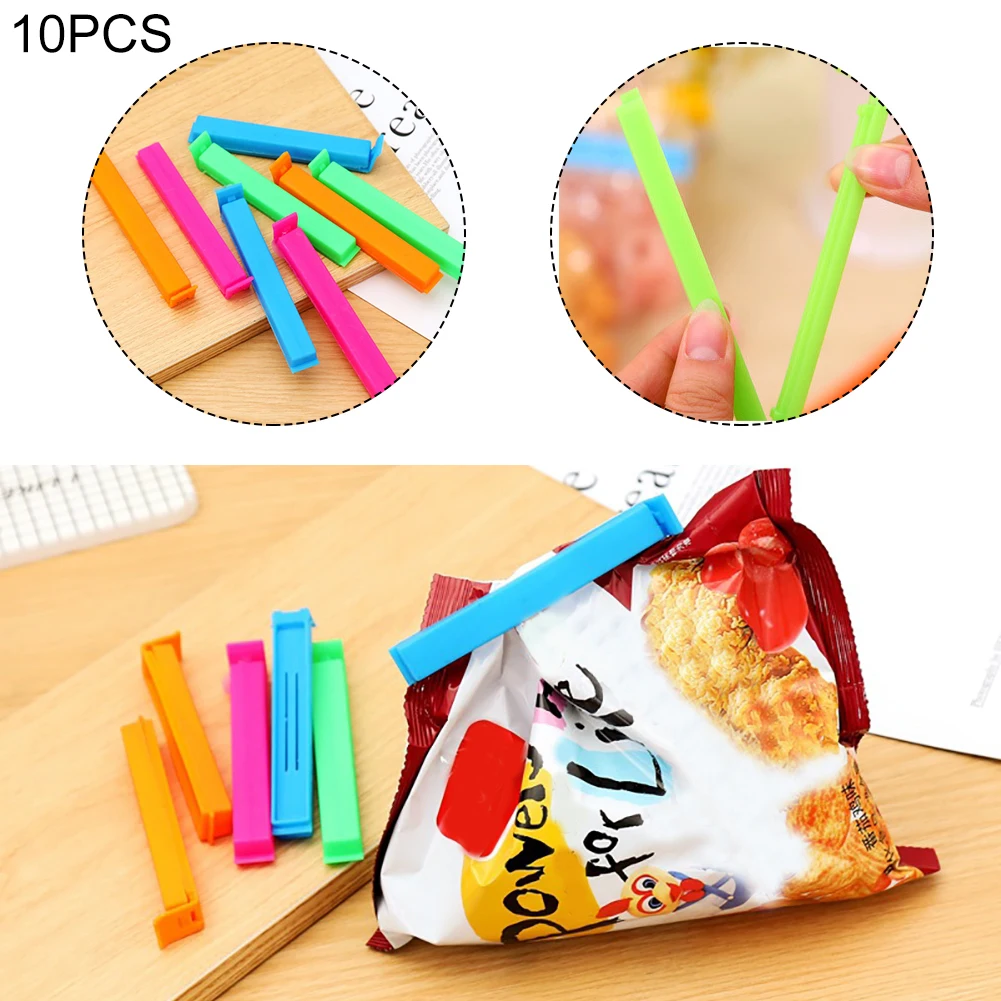 10Pcs Portable New Kitchen Storage Food Snack Seal Sealing Bag Clips Sealer Clamp Plastic Tool | Дом и сад