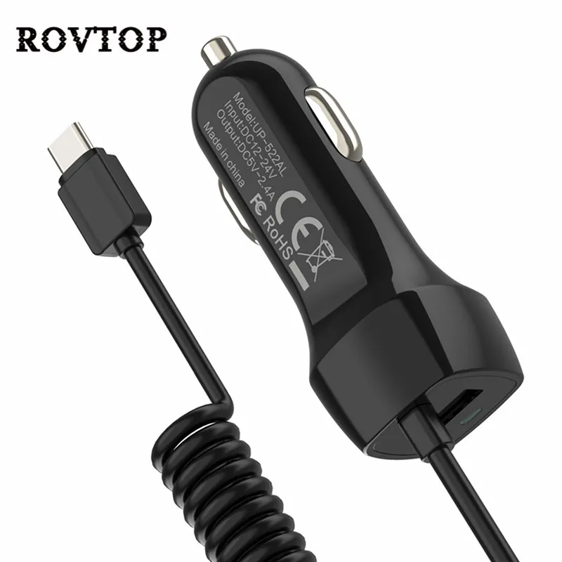 Автомобильное зарядное устройство 5 в 2 4 А USB быстрое для Xiaomi Huawei Samsung с Micro Type C