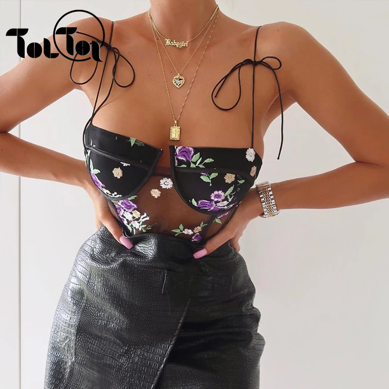 

2019 August Sexy Flower Embroidery Hollow Out Bodysuits Women Spaghetti Strap Summer Romper Jumpsuits