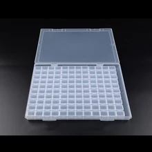 Полипропиленовый прозрачный прямоугольная пластиковая коробка инструмент хранение накладных ногтей коробка 120 сетка шкатулка для ювелирных изделий коробка для сверла дисплей коробка для ногтей
