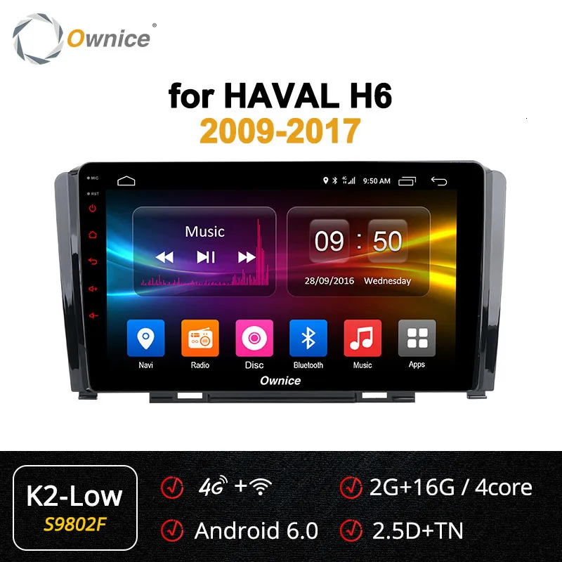 Best Ownice K1 K2 K3 Octa Core Car DVD Player Android 9.0 For Great Wall Hover Haval H6 2G RAM+32G Flash Radio GPS Navigation 4G LTE 47