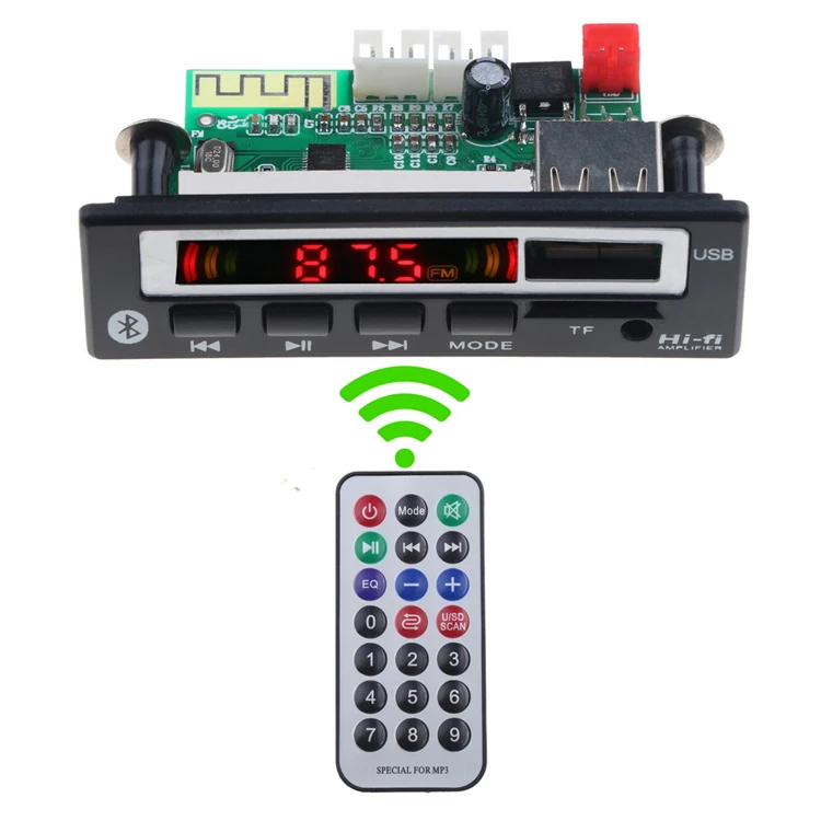 HFES Bluetooth 5,0 Mp3 Wma Wav декодер доска 5 в 12 В беспроводной аудио модуль цветной экран Usb Tf Fm радио для автомобиля аксессуары