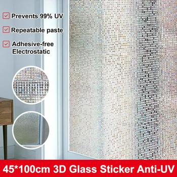 

Glass Films Sticker Self-adhesive Rainbow Static Decorative Privacy Anti UV No Glue freeshipping for door and window Home Decor