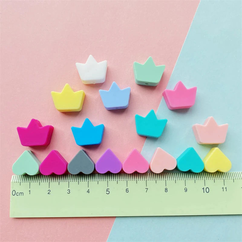 30pcs Silicone heart-shaped Beads Food Grade Baby Chewable Teething Beads For Nursing Necklace DIY Jewelry Making Accessories 3