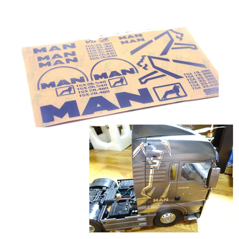 1/14 Rc Trucks Body Decals Ornament Mark Sticker For Radio Control Toys