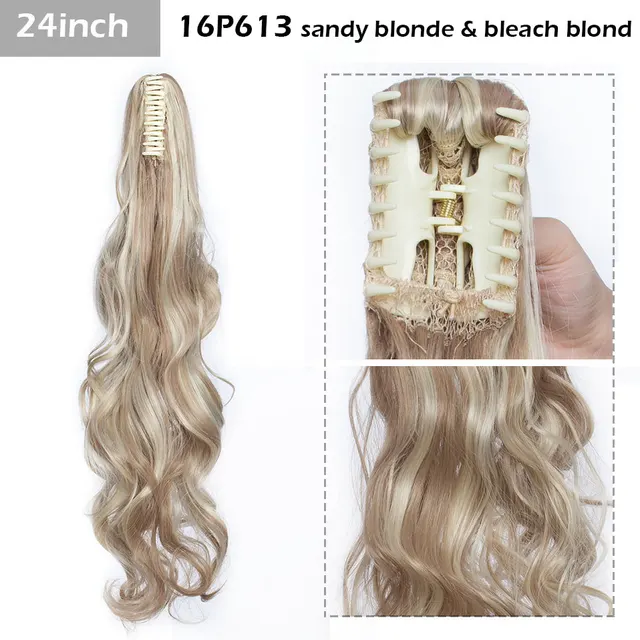 S-noilite Syntheitc Big Grab Ponytail Hair Extension Claw Clip In Ponytail Extension Hair Fake Hairpiece For Women Daily Party 24-465