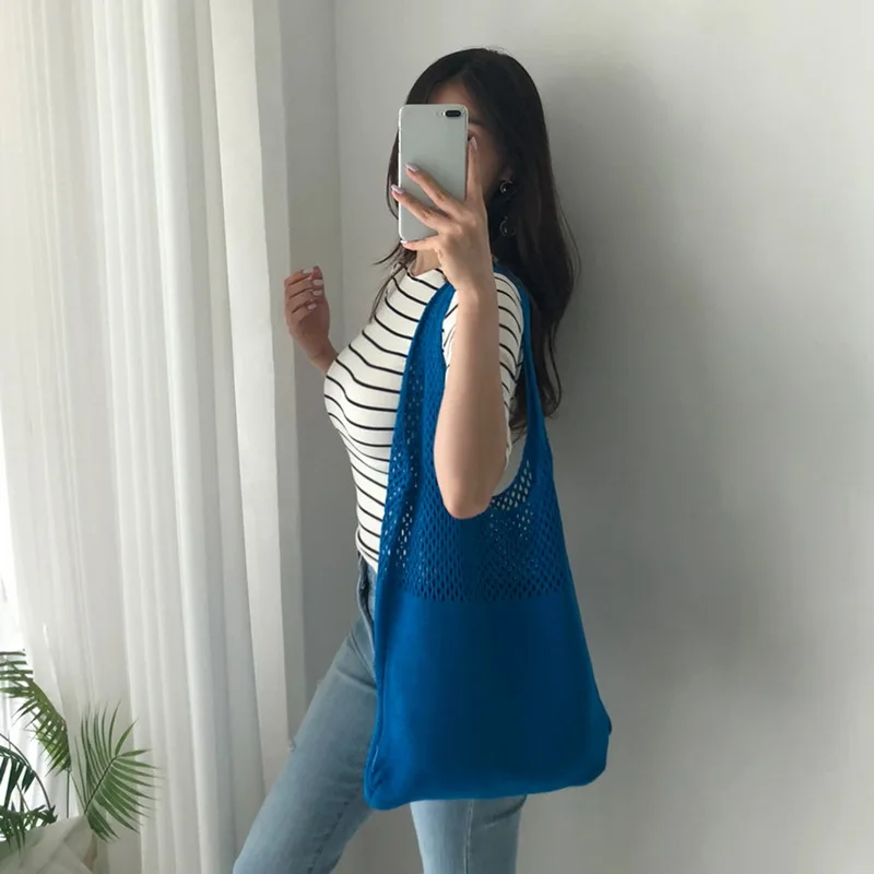 Woven Womens Shoulder Bags Ladies Designer Knitted Braid Handbags Tote Summer Beach Party Bag Purses Shopper Sac Satchel Female