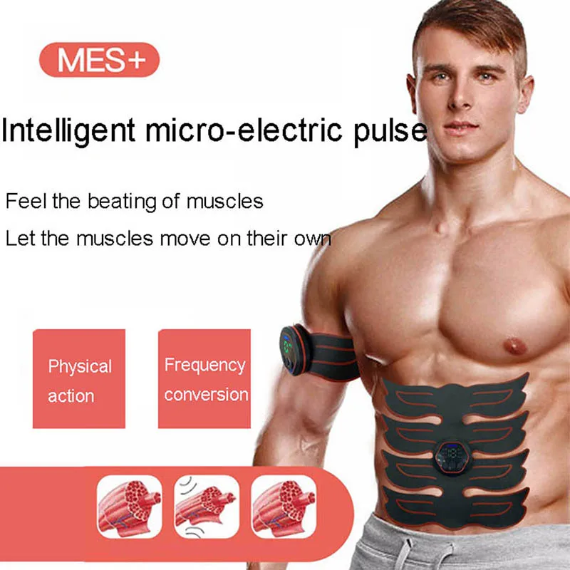 

Muscle Stimulator EMS Abs Trainer Home Gym Electrostimulation Abdominal Muscle Toner Fitness Training Gear with LCD Display