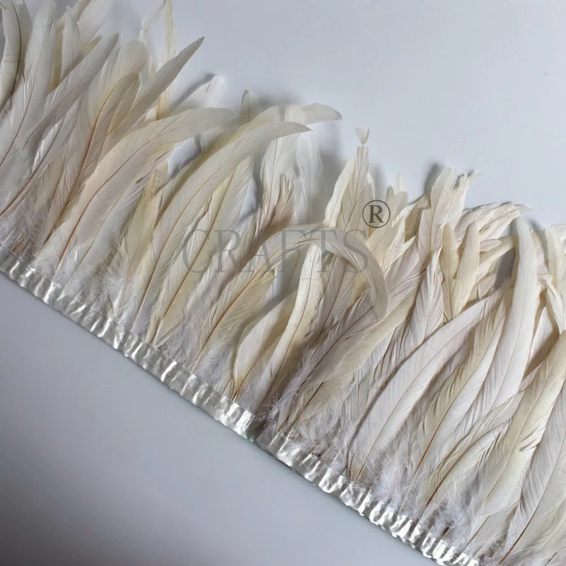 10 Yards Rooster Feather Trims 25-30cm Coque Feather Strung Chicken Feather Trimming Dress/Skirt /Costume Carnival Decoration