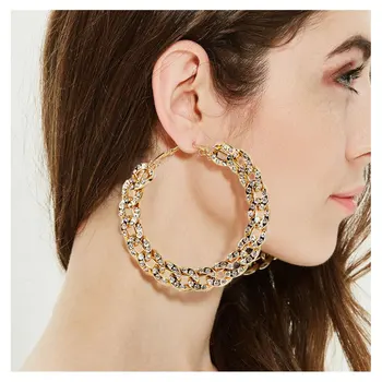 

Europe and America Retro Alloy Hollow out Circle Earrings Earrings Cross Border Ear Ring Ear Stud Female F8560