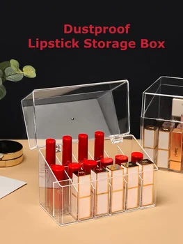 

Large Lip Glaze Storage Box 16/18/26 Grids Transparent Makeup Case Lipstick Lip Gloss Cosmetic Organizer With Lid Finishing Box
