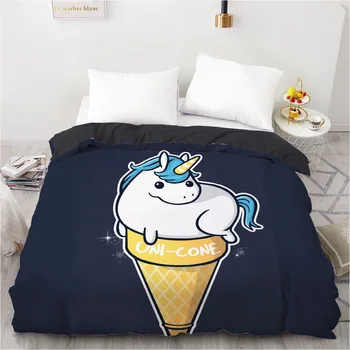 

3D Bedding Set 3 Piece Quilt Covers and Pillowcases Comforter Case Duvet Cover Sets Cartoon King Single Double Size Bed Linen