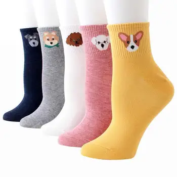 

Spring new cartoon Chai dog female socks cute versatile sweat sucking dog socks