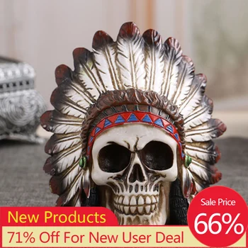 

Halloween Skull Statue Sculptures Decoration Personalized Ornaments Figurines Painting Medical Model Replica Home Decorative
