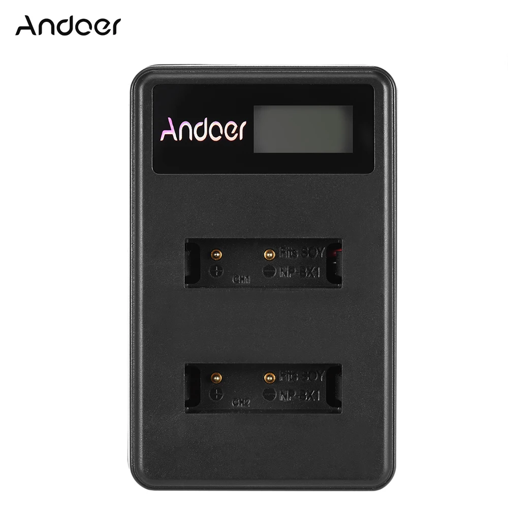 Andoer Мини Портативный двойной слот ЖК-экран USB зарядное устройство для Sony NP-BX1 DSLR
