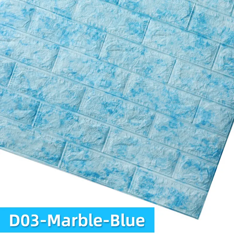 D03-Marble-Blue Kaguyahime 3D стикер на стену s DIY самоклеющиеся водостойкие обои кирпичный Декор Фон для наклейка для гостиной - Color: D03-Marble-Blue