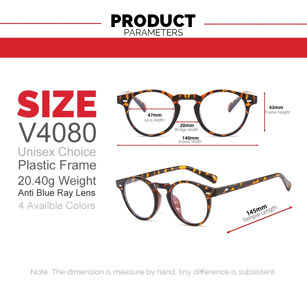 VIVIBEE Small Size Blue Light Filter Glasses Men Leopard Square Frame Gaming UV400 Blue Ray Blocking Computer Women Eyeglasses — view 4