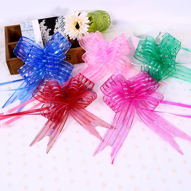 10pcs Gift Packing Pull Bow Ribbons Birthday Christmas New Year Wedding  Party Car Decoration Pullbows Festive