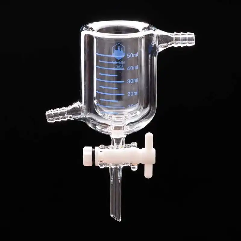 US $28.52 Double Layer Beaker 50ml Ptfe Piston Jacket Beaker Photocatalytic Reactor