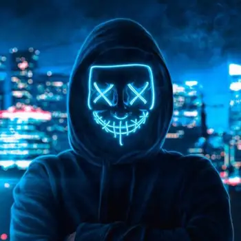 

LED Halloween Mask Light Up EL Wire Scary Mask For Masquerade Halloween Festival Party Halloween Scary Glowing Mask