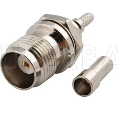 TNC Crimp Female Bulkhead RF Coaxial Connector for RG174 Cable